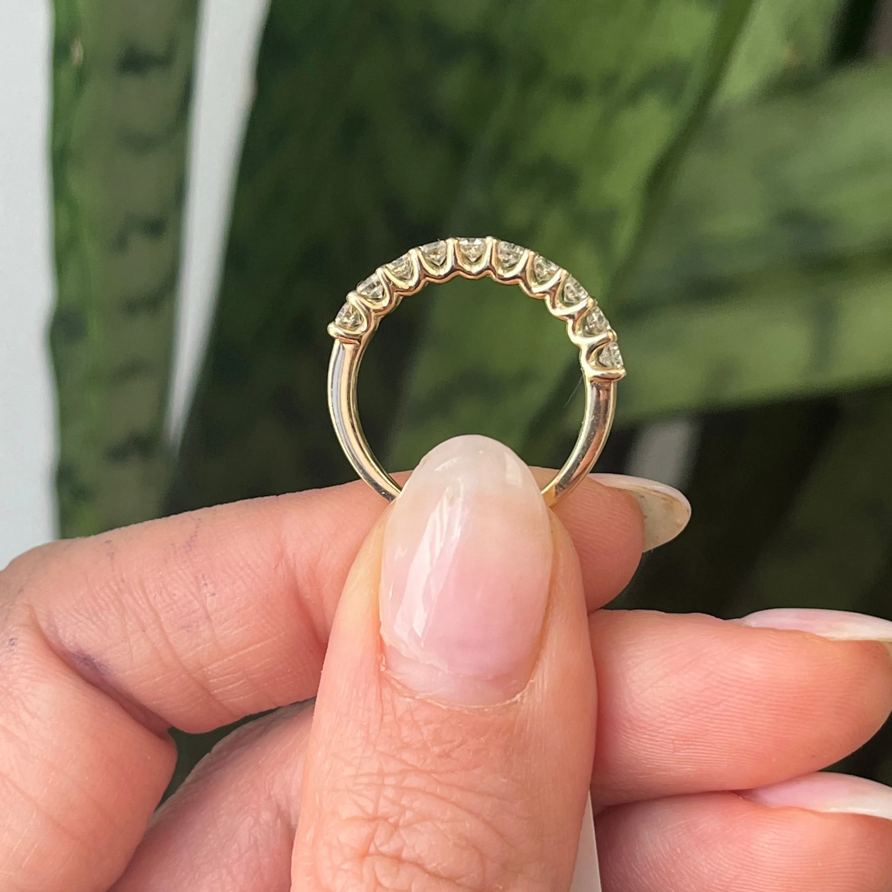 14K Gold Diamond Half Eternity Band