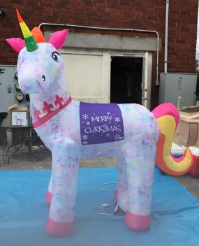 7 ft. LED Christmas Unicorn Inflatable - Like New!