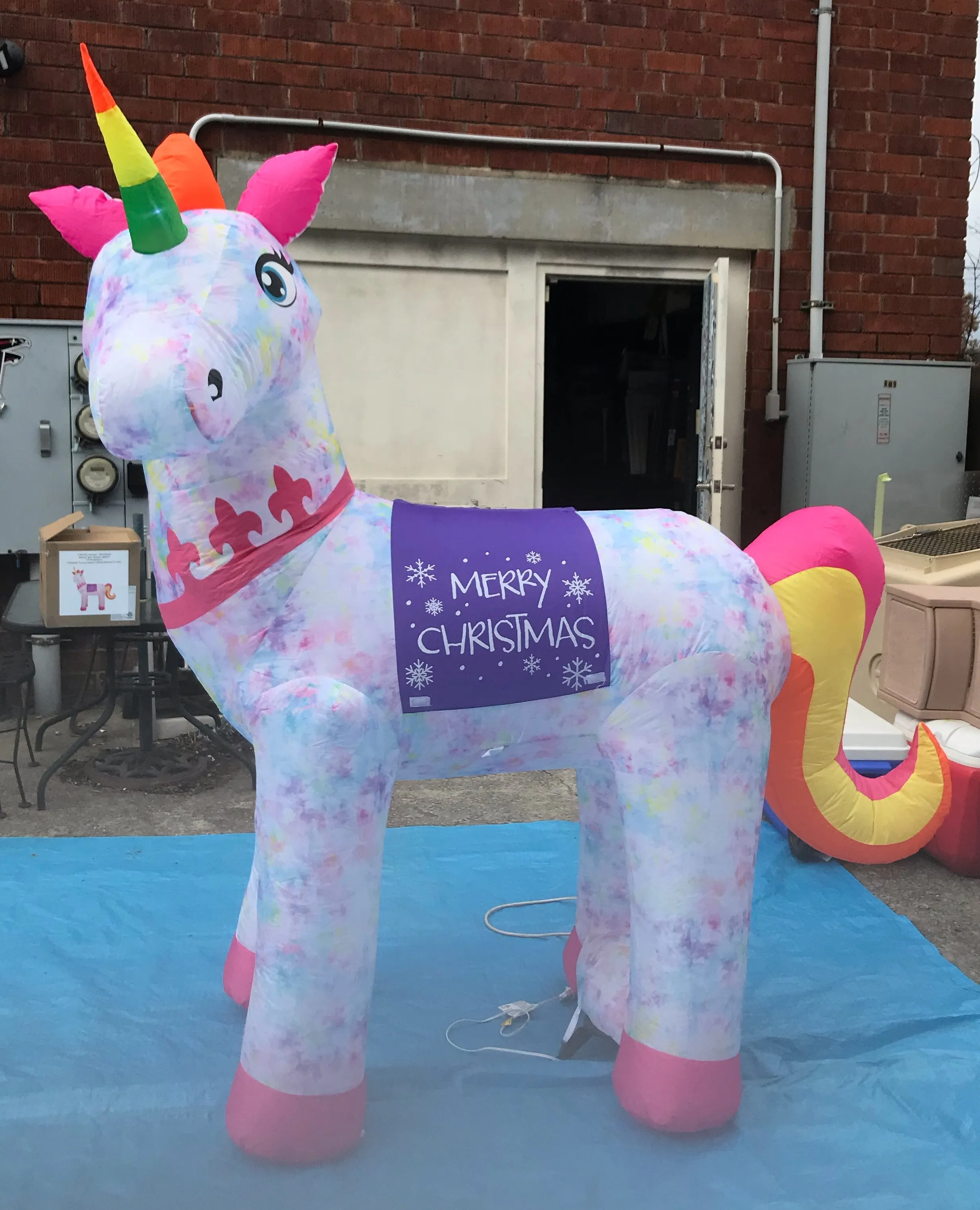 7 ft. LED Christmas Unicorn Inflatable - Like New!