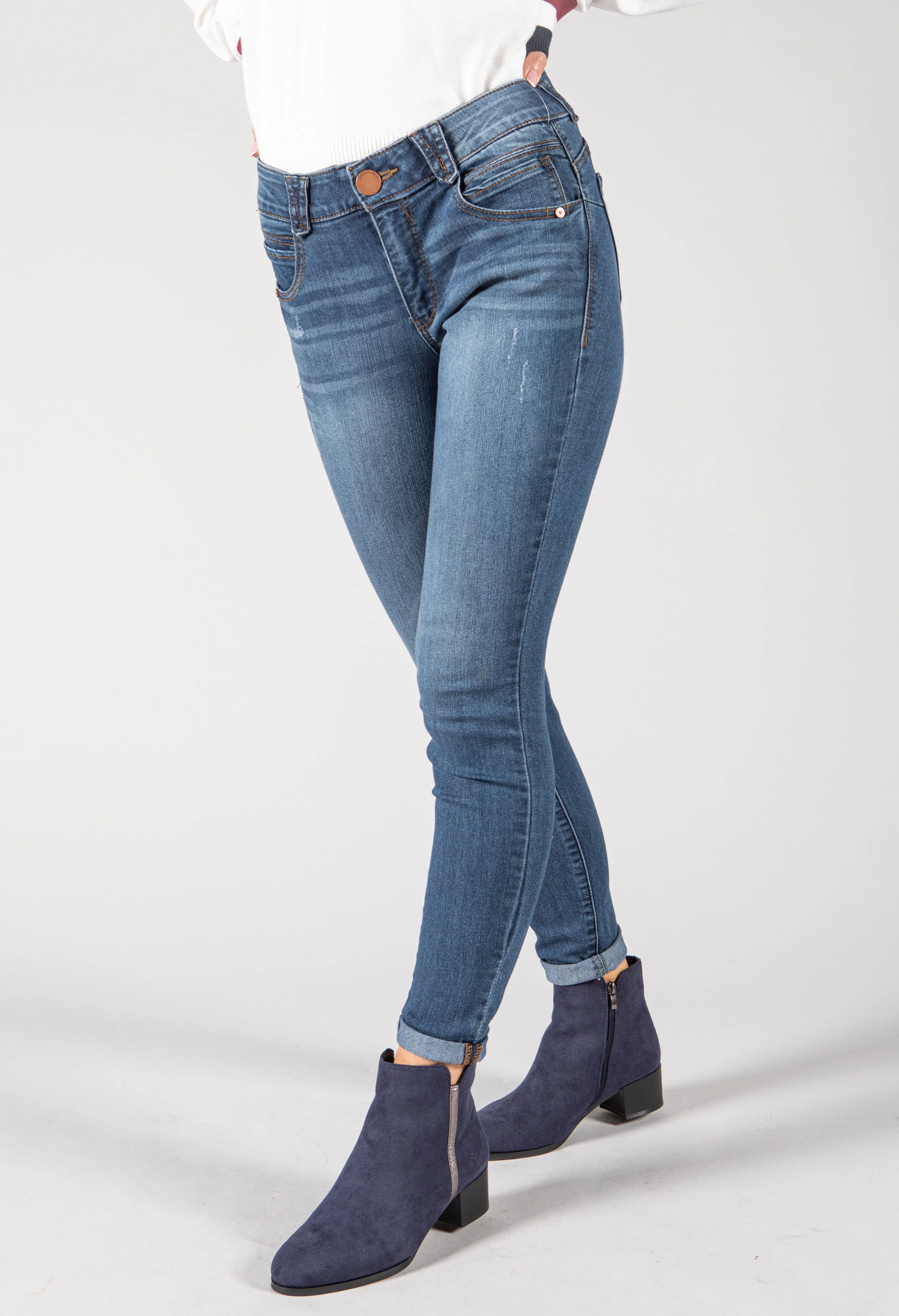 Ab Solution Cuffed Indigo Ankle Skimmer Jean