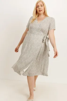 Abby Print Wrap Dress in PLUS