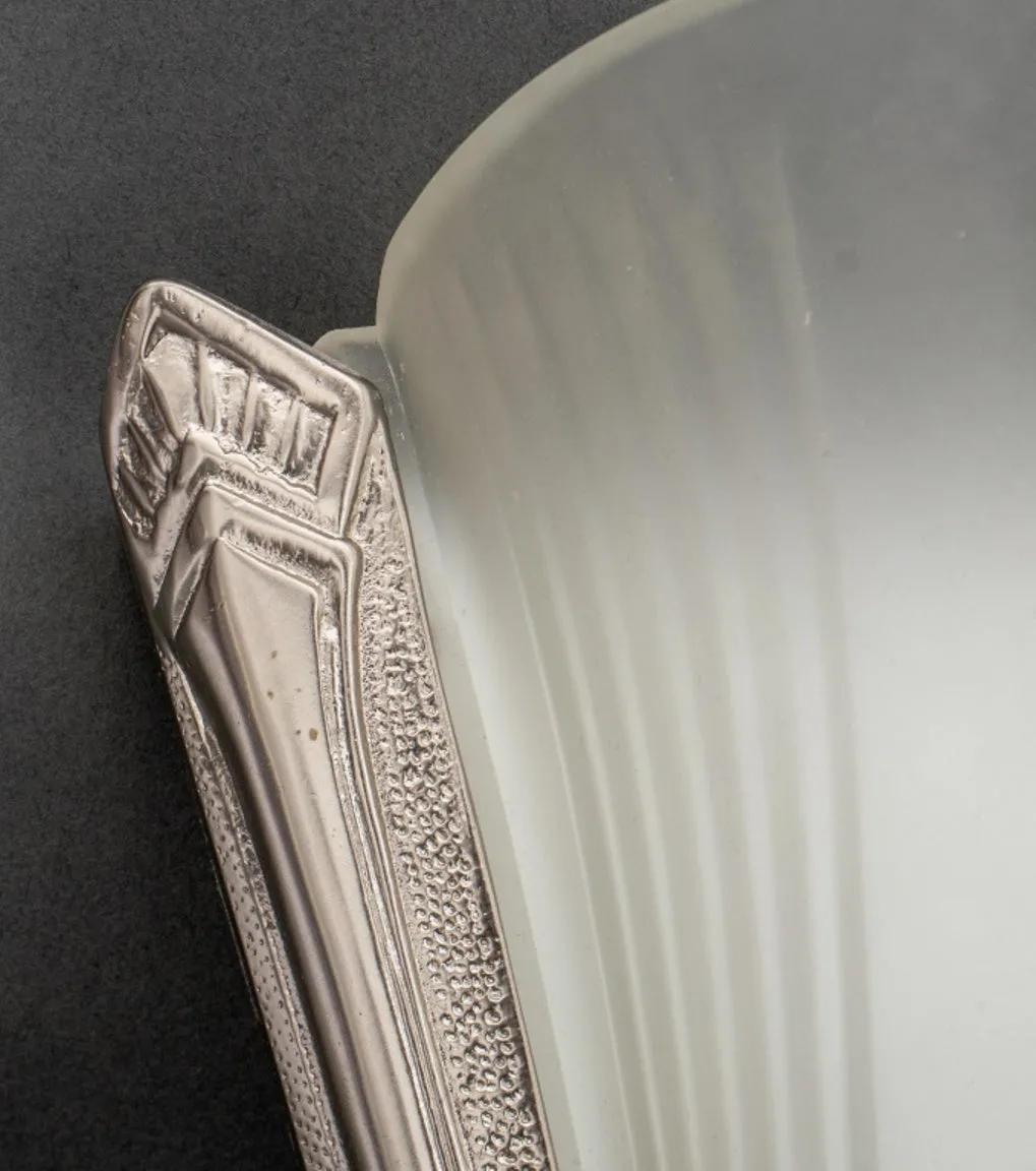 Art Deco Frosted Glass Perearo Italy Sconce