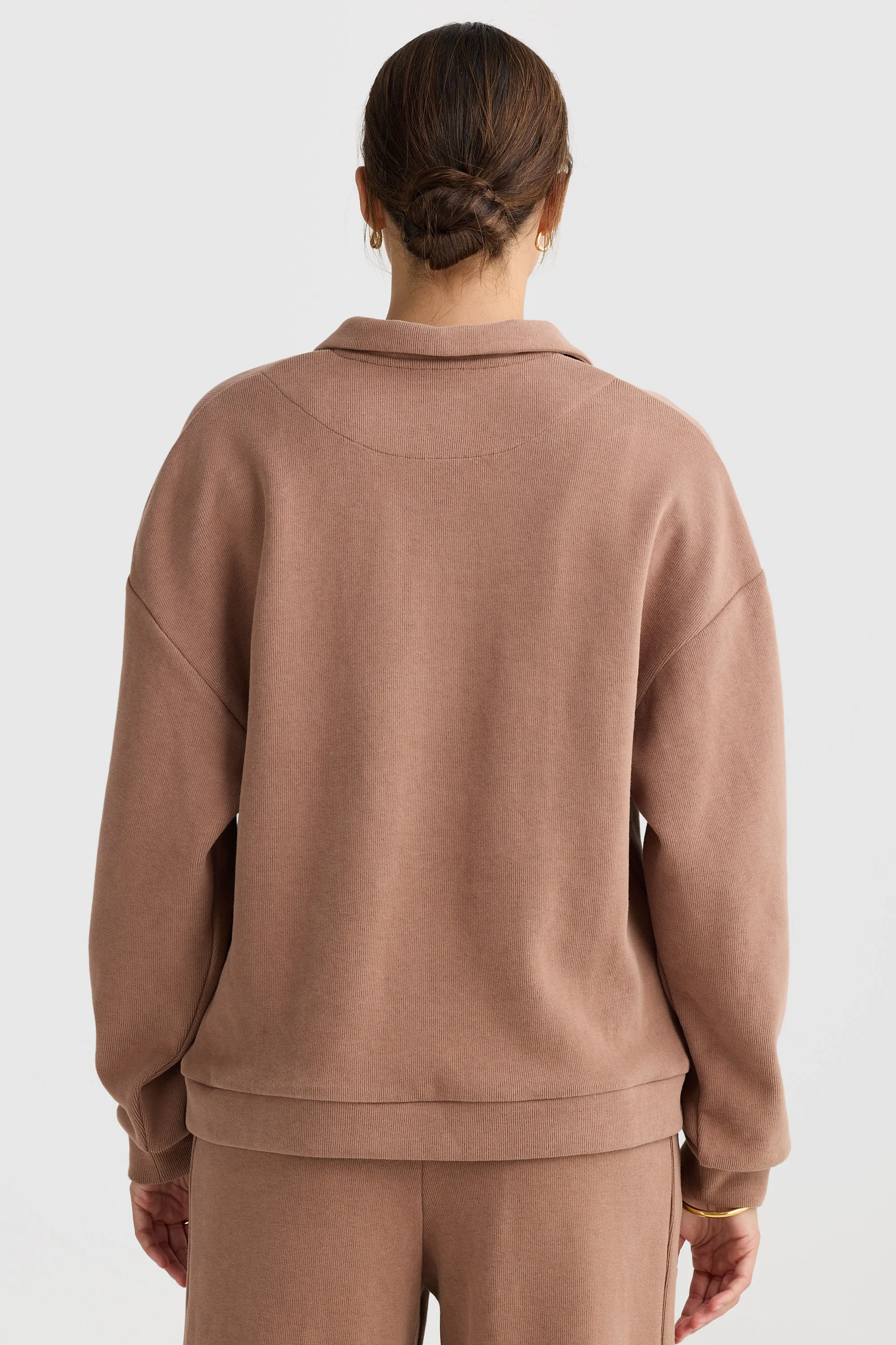 Ava Polo Sweater Walnut