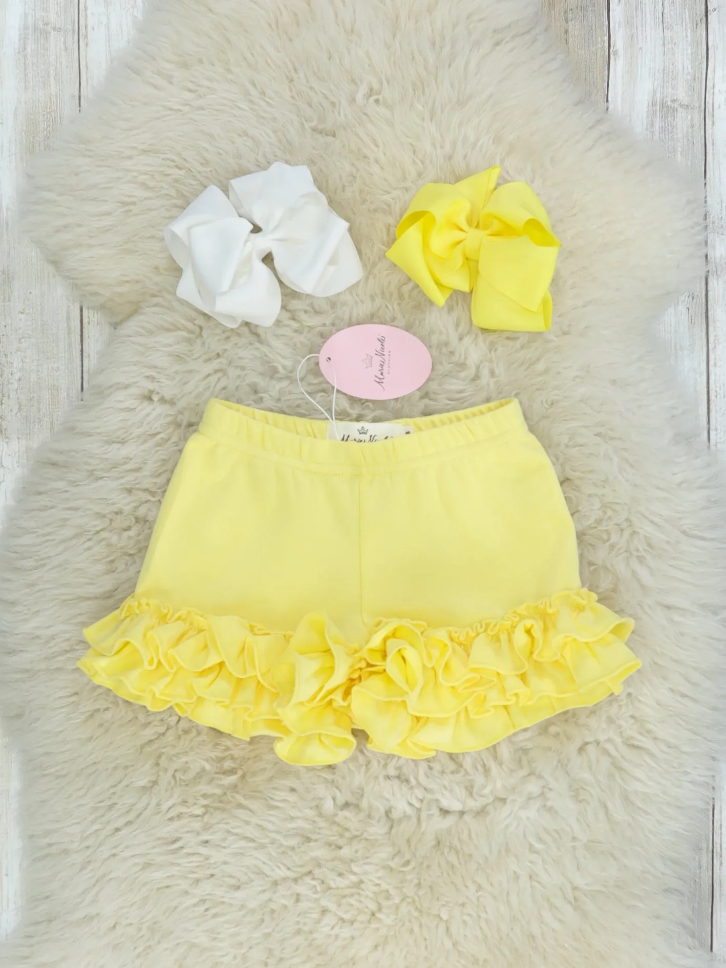 Baby Maize Ruffle Trim Cotton Shorts