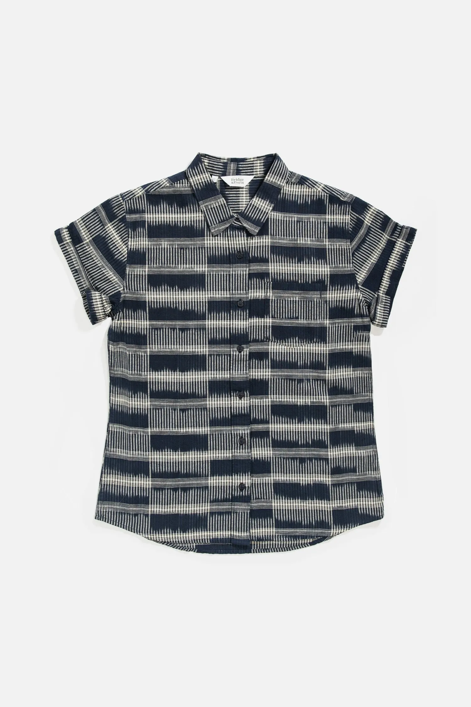 Bea Shirt in Vintage Ikat Plaid Pattern