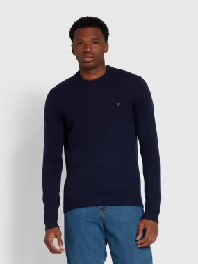 Birchall Slim Fit Crew Neck Jumper In True Navy