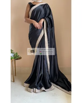 Black Mother Of Pearl Saree