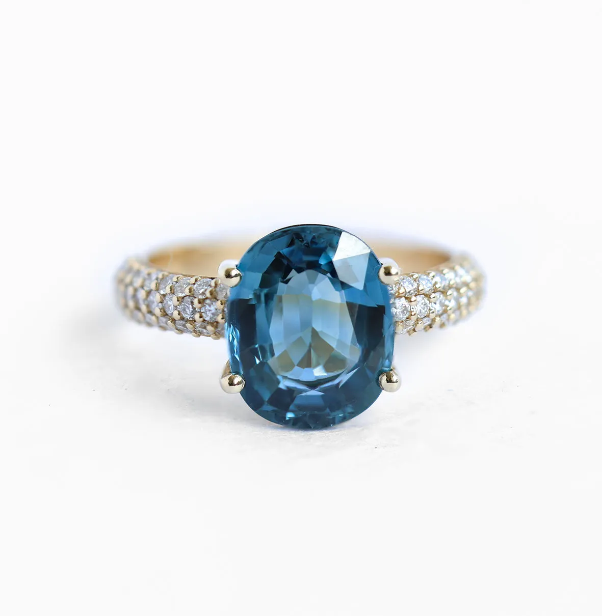 Blue Cushion Sapphire Ring