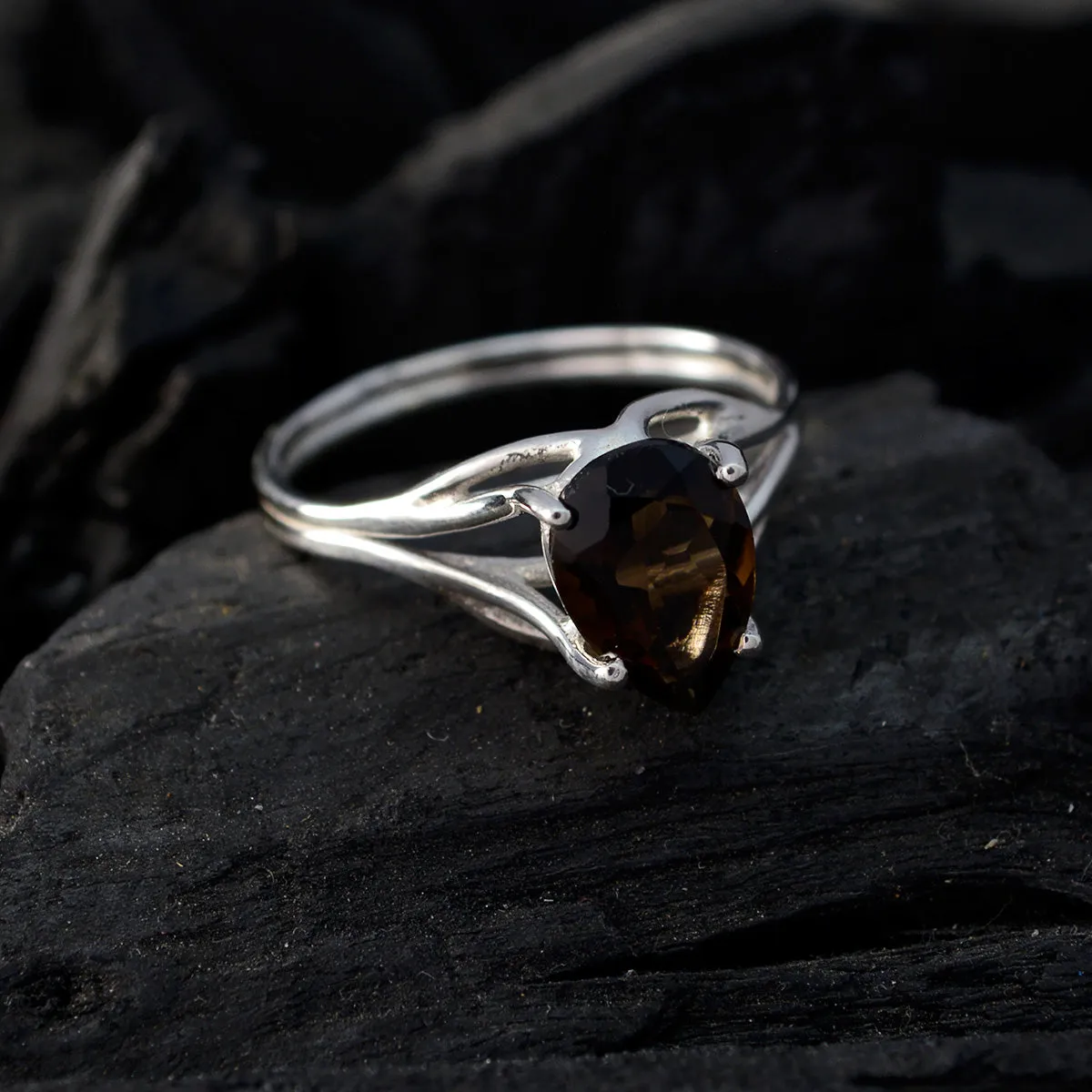 Bonnie Gemstone Smoky Quartz Sterling Silver Ring Mariana Jewelry