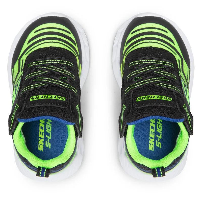 Boys Skechers Trainers Light up Strap MAVER Black/Blue/Lime 401503N/ BBLM sale