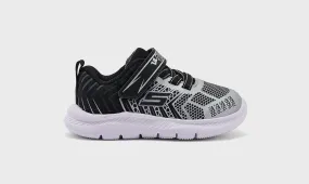 Skechers Boys Comfy Flex Black/Silver Strap Trainers - 407218N BKSL