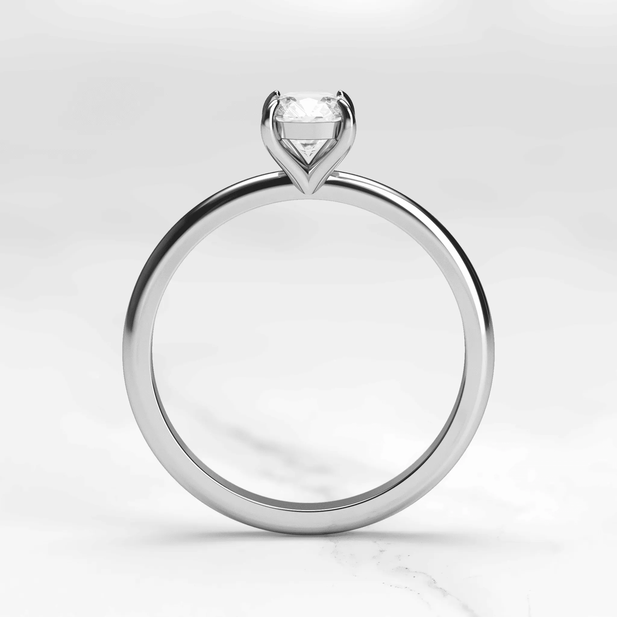 Cushion Tapered Solitaire Diamond Ring