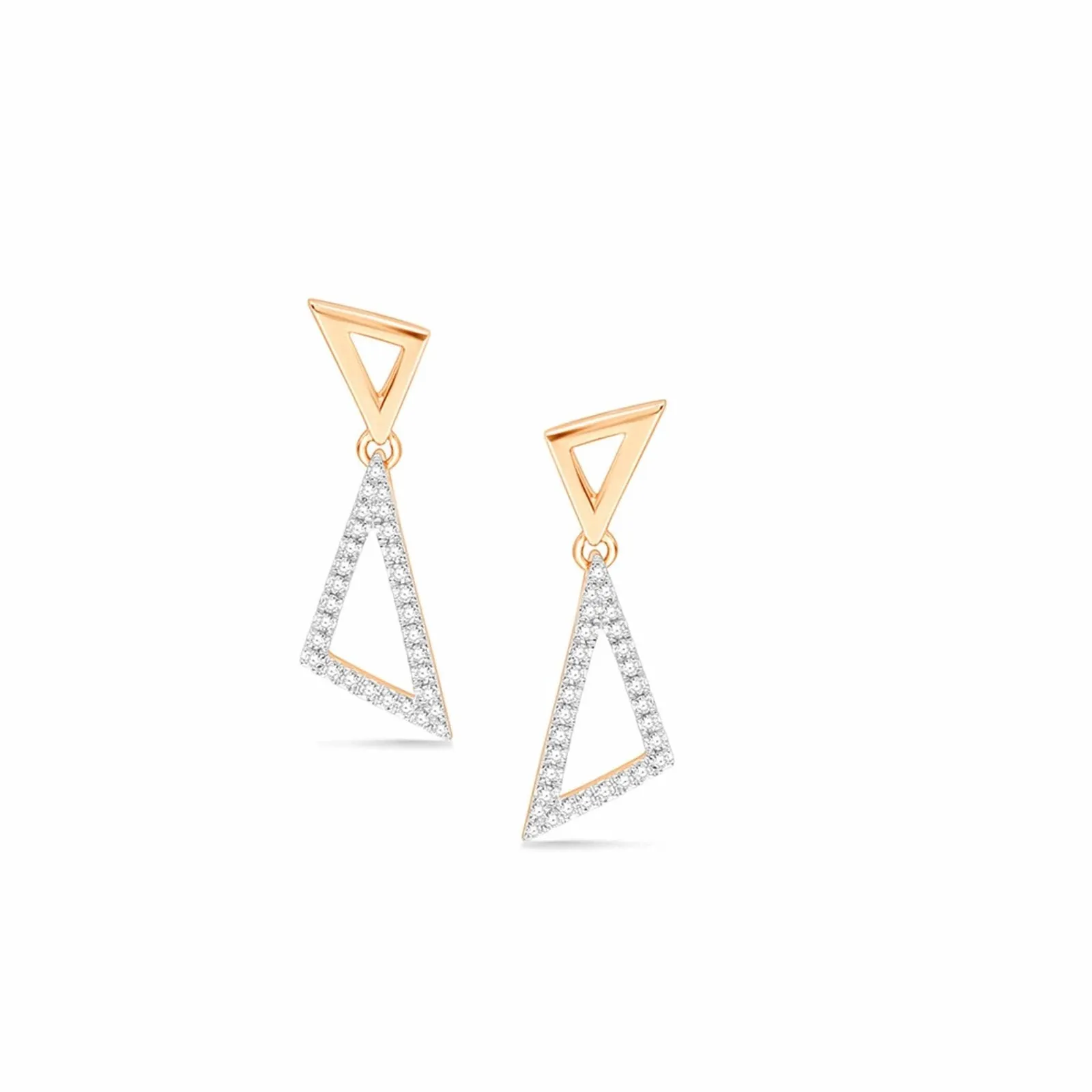 Diamond Triangle Dangle Earrings