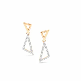 Diamond Triangle Dangle Earrings