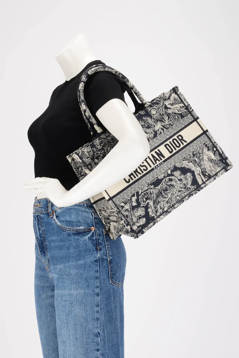 Dior Blue Toile De Jouy Medium Book Tote