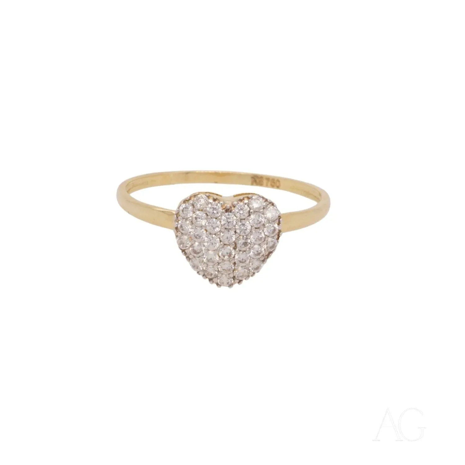 Discover Love's True Brilliance: The 18k Heart Adorned with CZ Ring