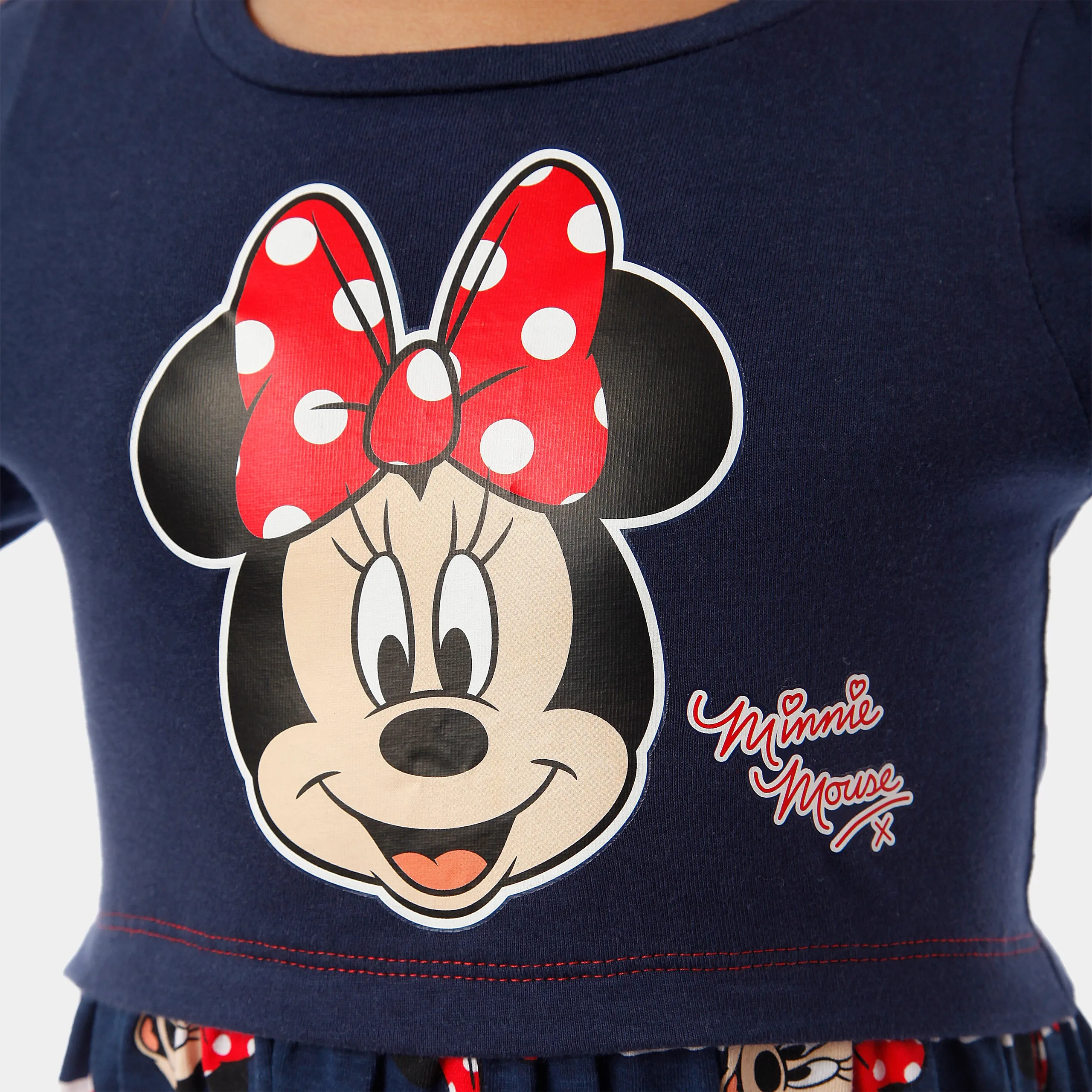 Disney Minnie Mouse Long Sleeve Striped Dress