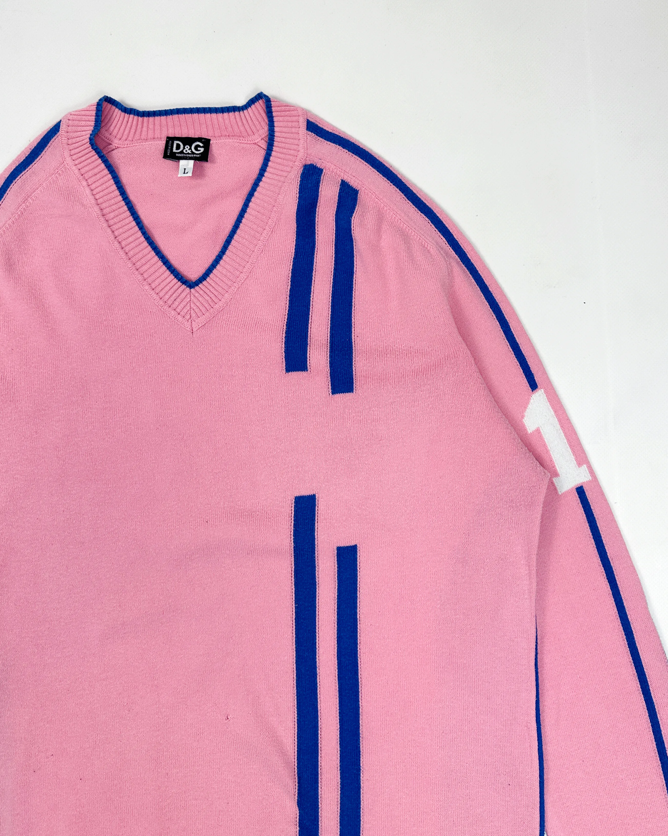 Dolce & Gabbana "11" Soccer Style Pink Knitwear 2000's