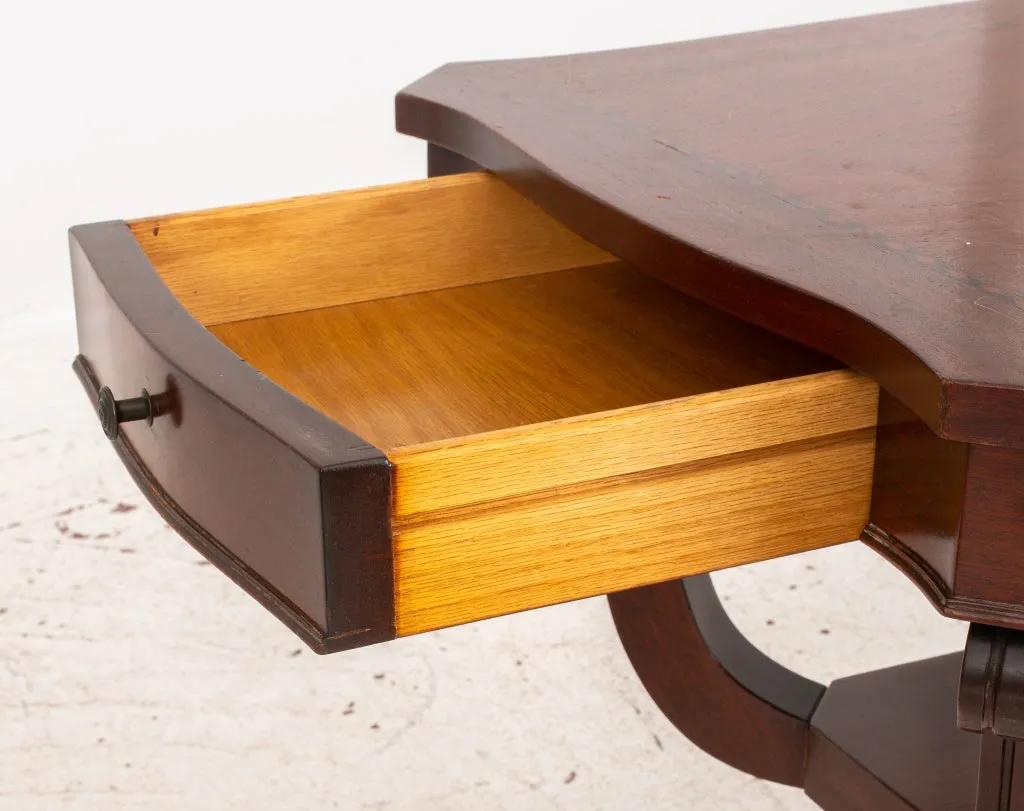 Eclectic Inlaid Mahogany Side Table, ca. 1900s