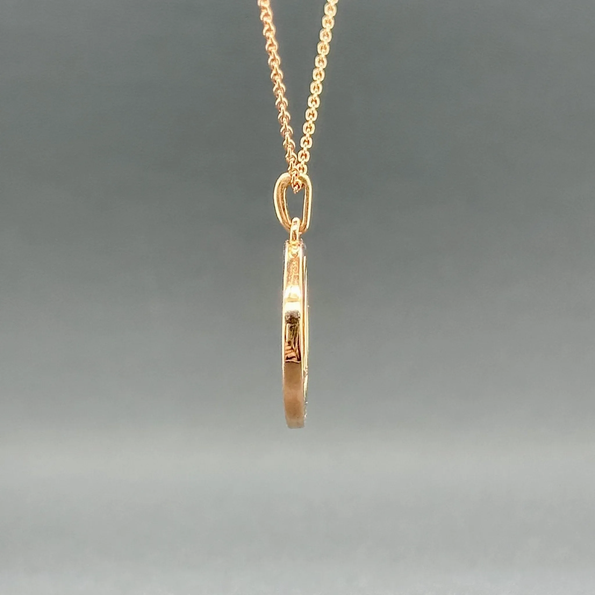 Estate 10K R Gold 0.07ctw G-H/SI1 Diamond Love Pendant