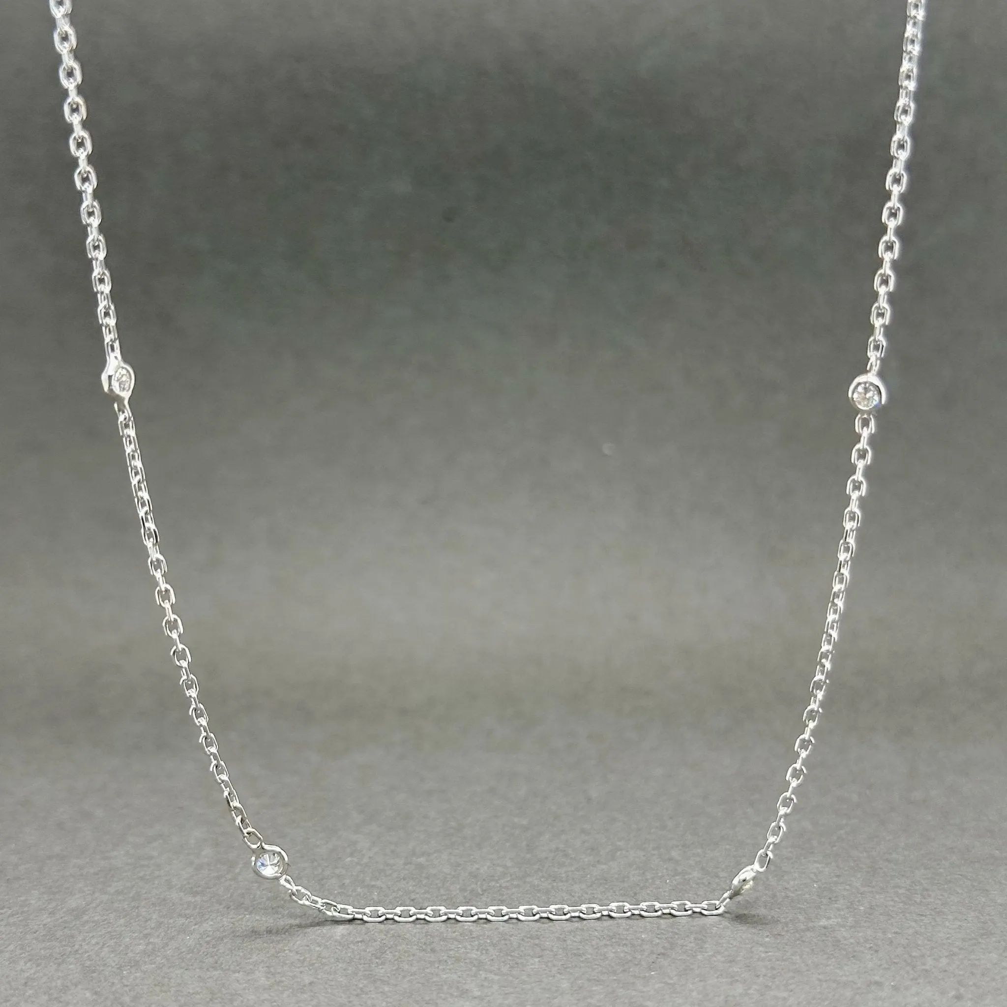 Estate 14K W Gold 0.40ctw G-H/SI1 Diamonds By The Yard Necklace