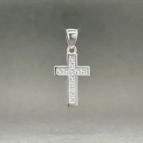 Estate 14K W Gold 0.90ctw G-H/VS2-SI1 Diamond Cross Pendant