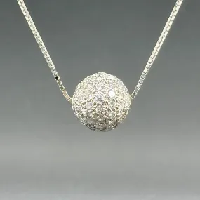 Estate 14K W Gold 2.53ctw G-H/SI1-2 Diamond Ball Pendant