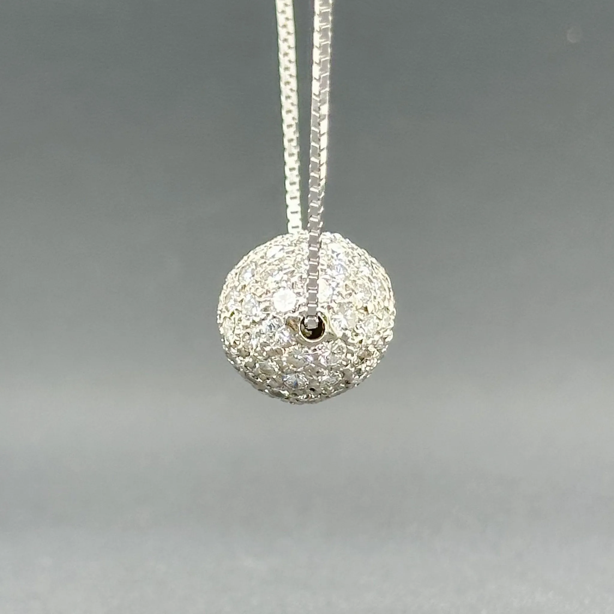 Estate 14K W Gold 2.53ctw G-H/SI1-2 Diamond Ball Pendant