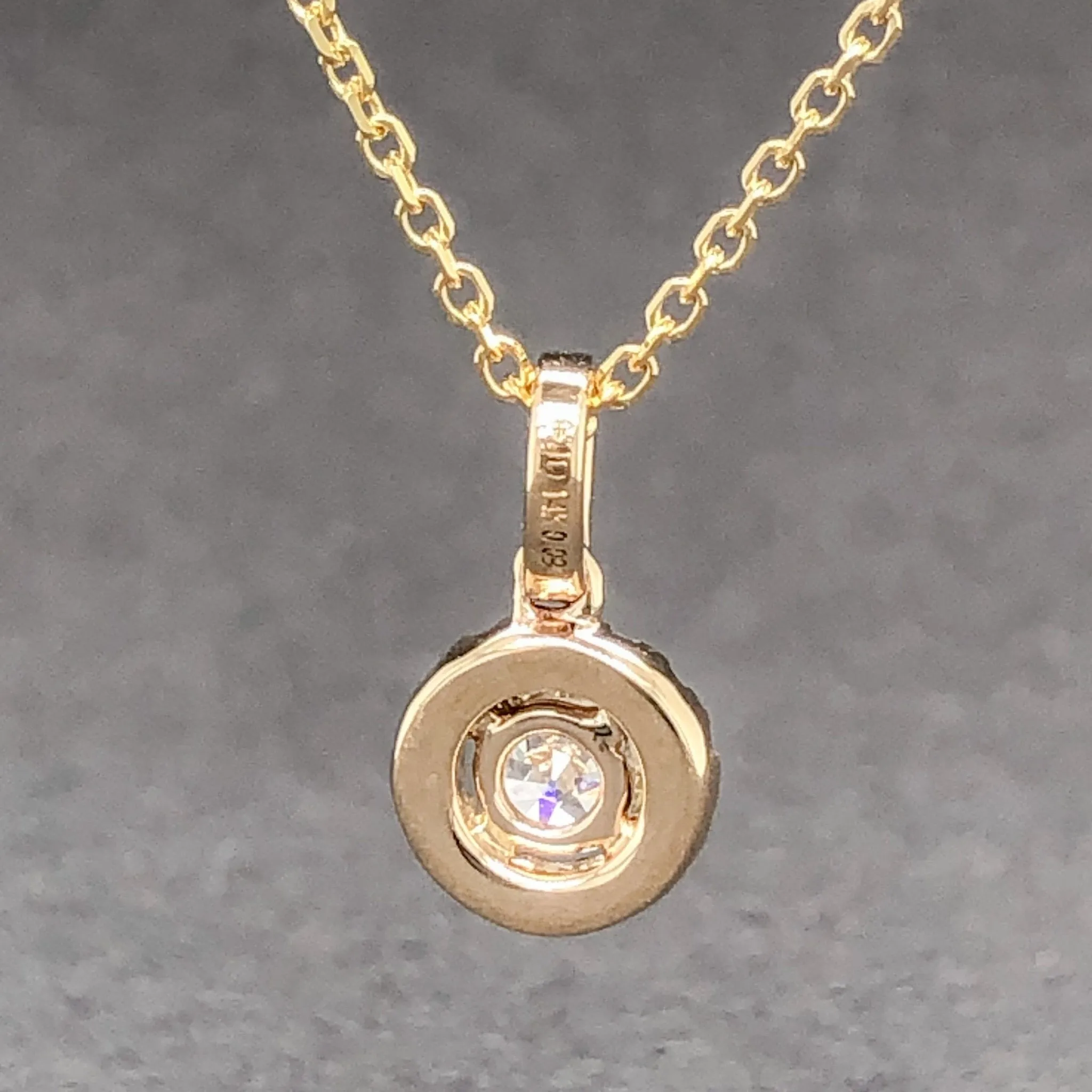 Estate 14K Y Gold 0.25cttw G-I/VS2-SI1 Diamond Halo Pendant