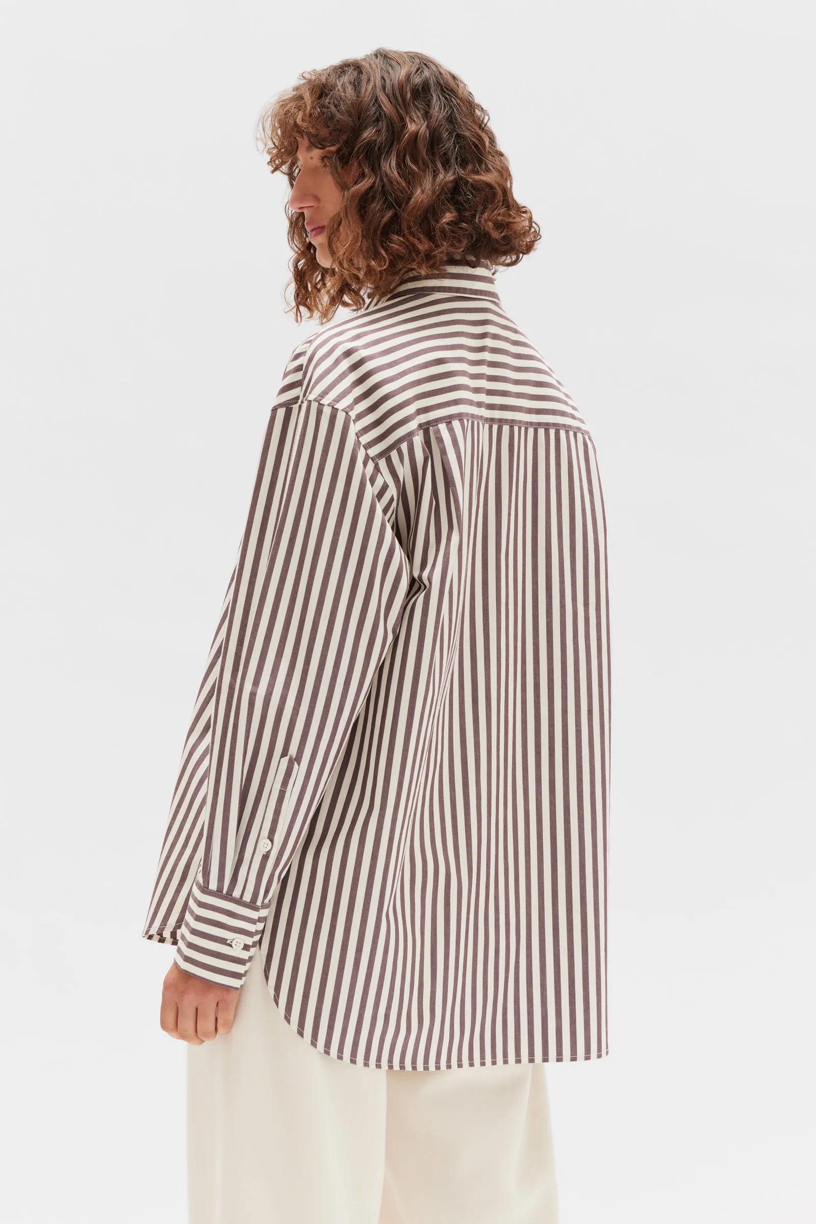 Daily Wear Bordeaux Striped Poplin Shirt for Casual Style