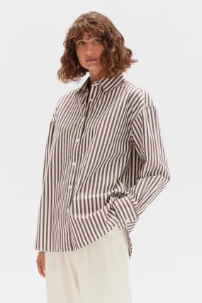 Daily Wear Bordeaux Striped Poplin Shirt for Casual Style