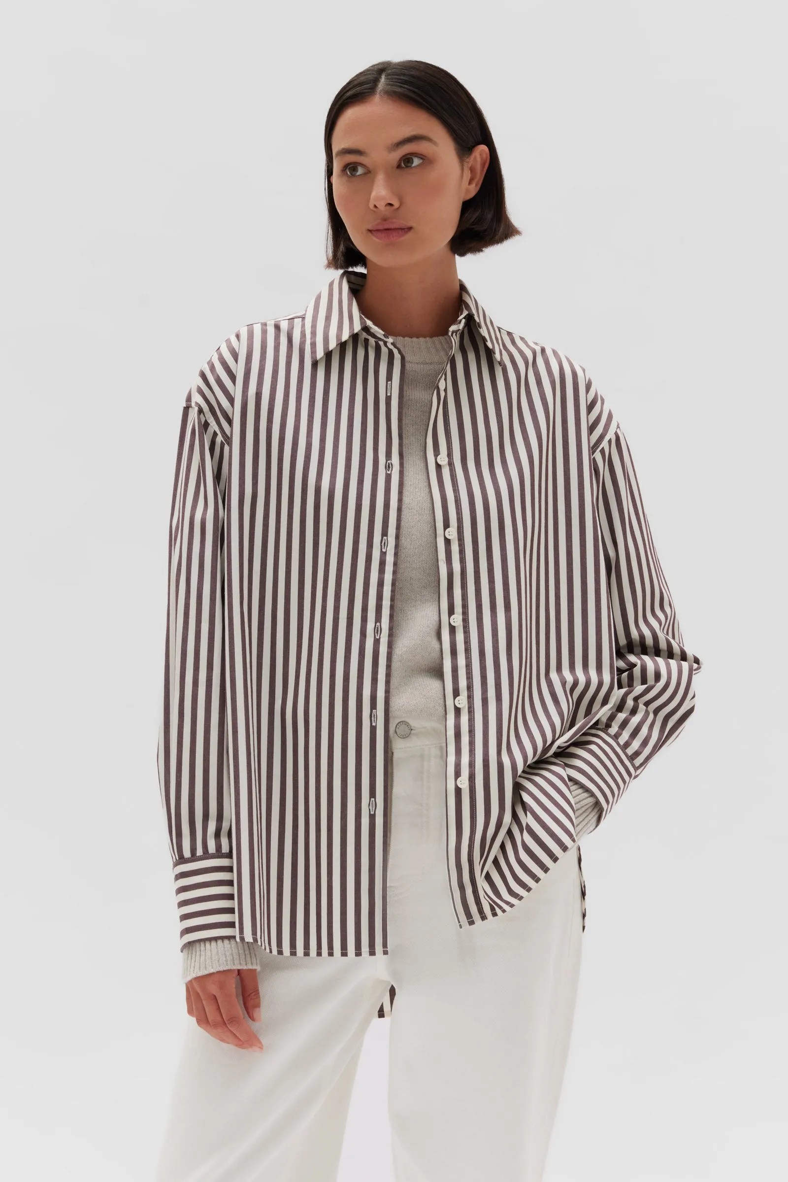 Daily Wear Bordeaux Striped Poplin Shirt for Casual Style