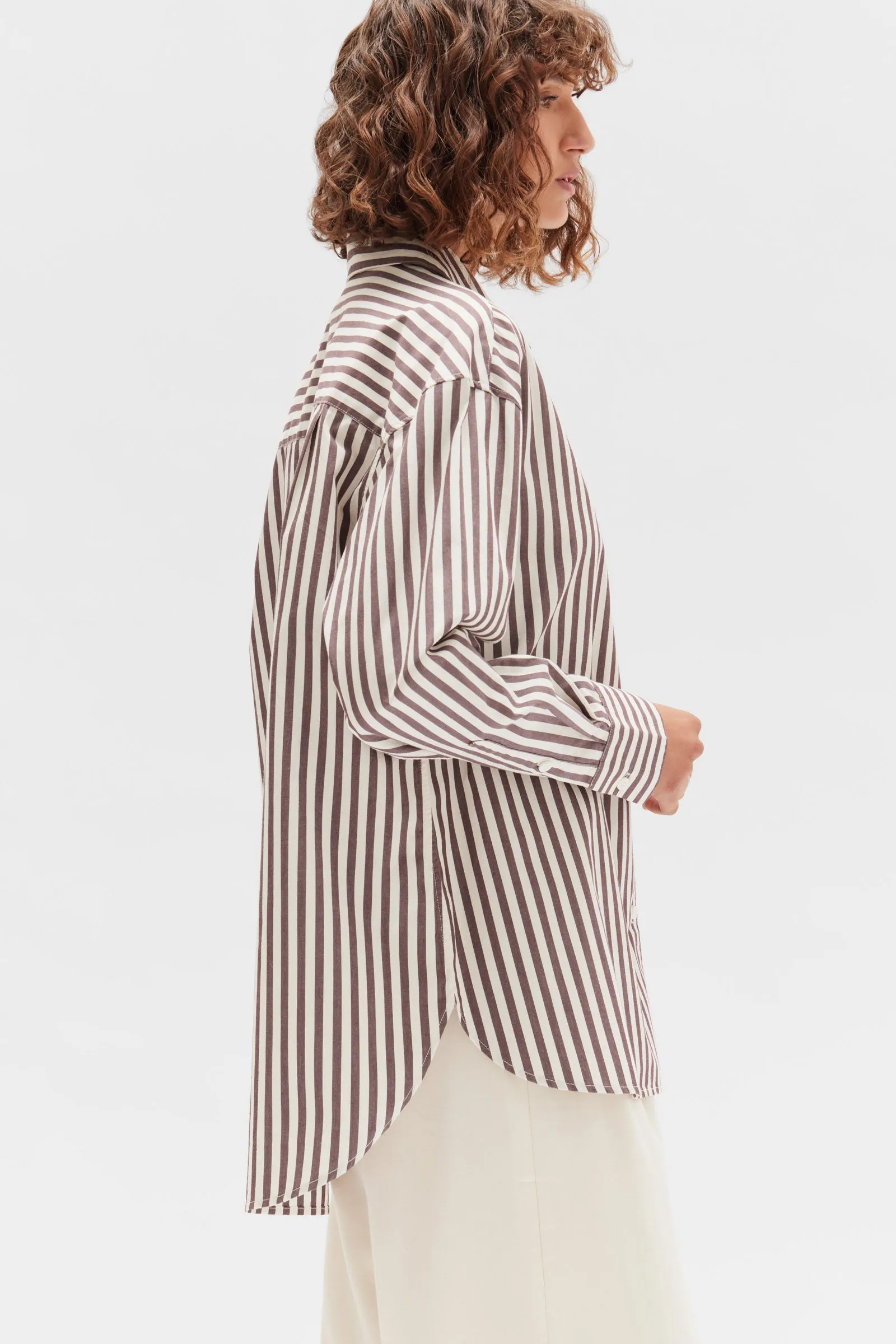 Daily Wear Bordeaux Striped Poplin Shirt for Casual Style