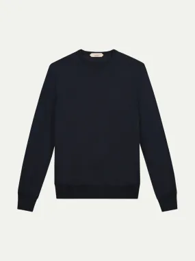 Extrafine Merino Crew Neck Sweater Navy