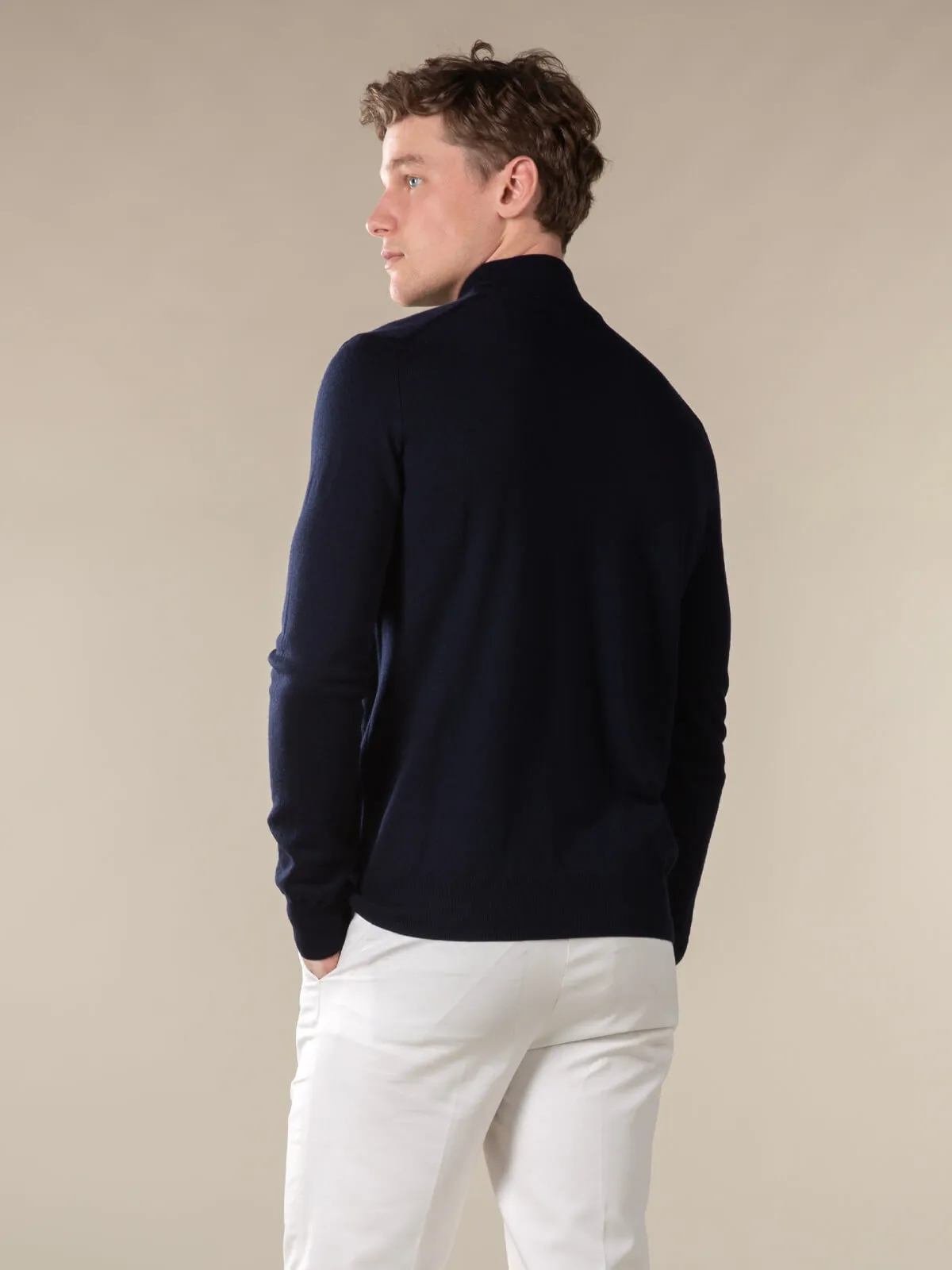 Extrafine Merino Mockneck Navy