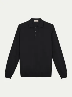 Extrafine Merino Polo Black