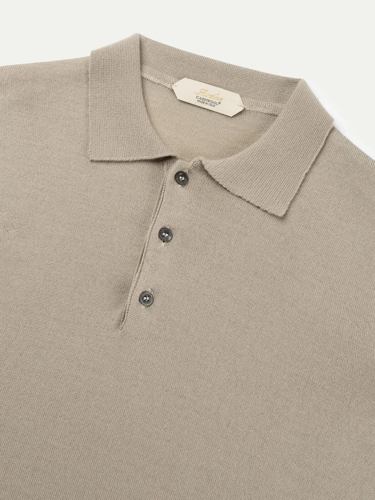 Extrafine Merino Polo Greige