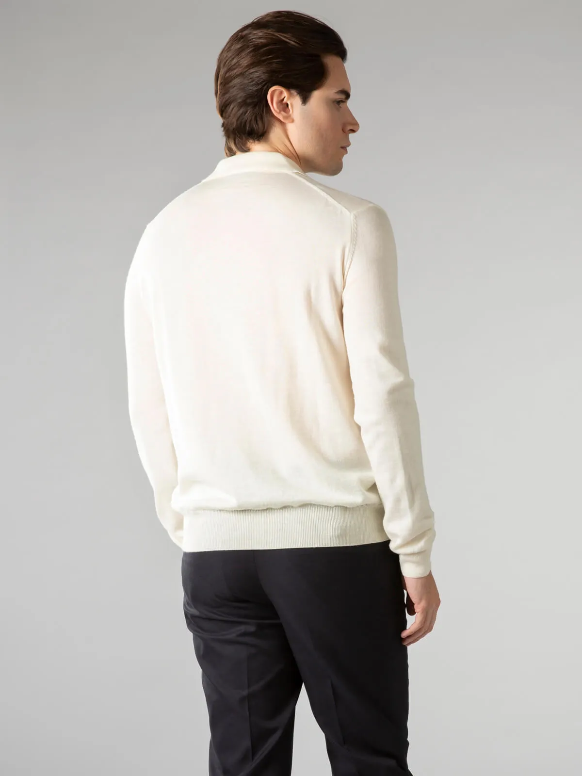 Extrafine Merino Polo Ivory