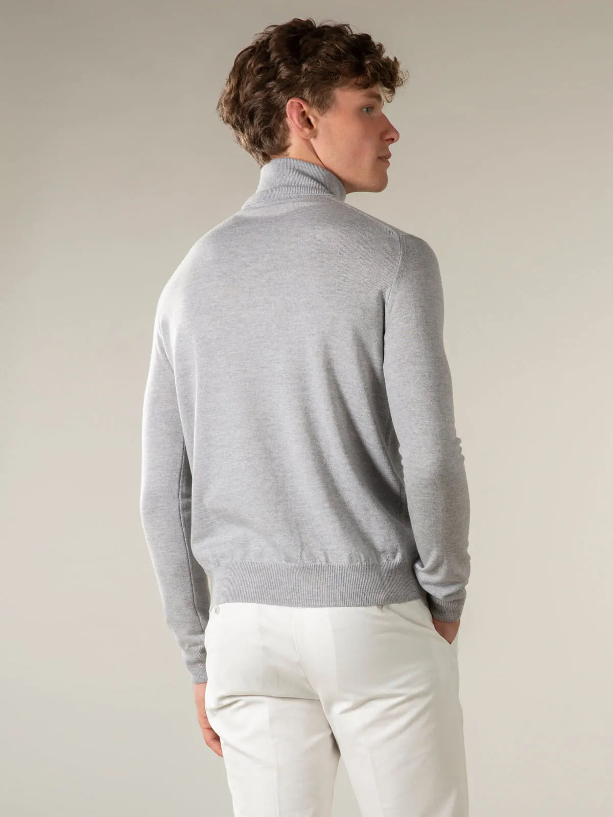 Extrafine Merino Rollneck Light Grey