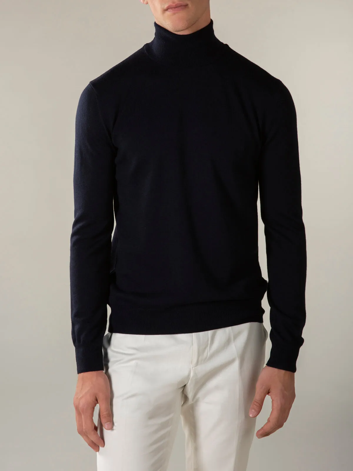 Extrafine Merino Rollneck Navy