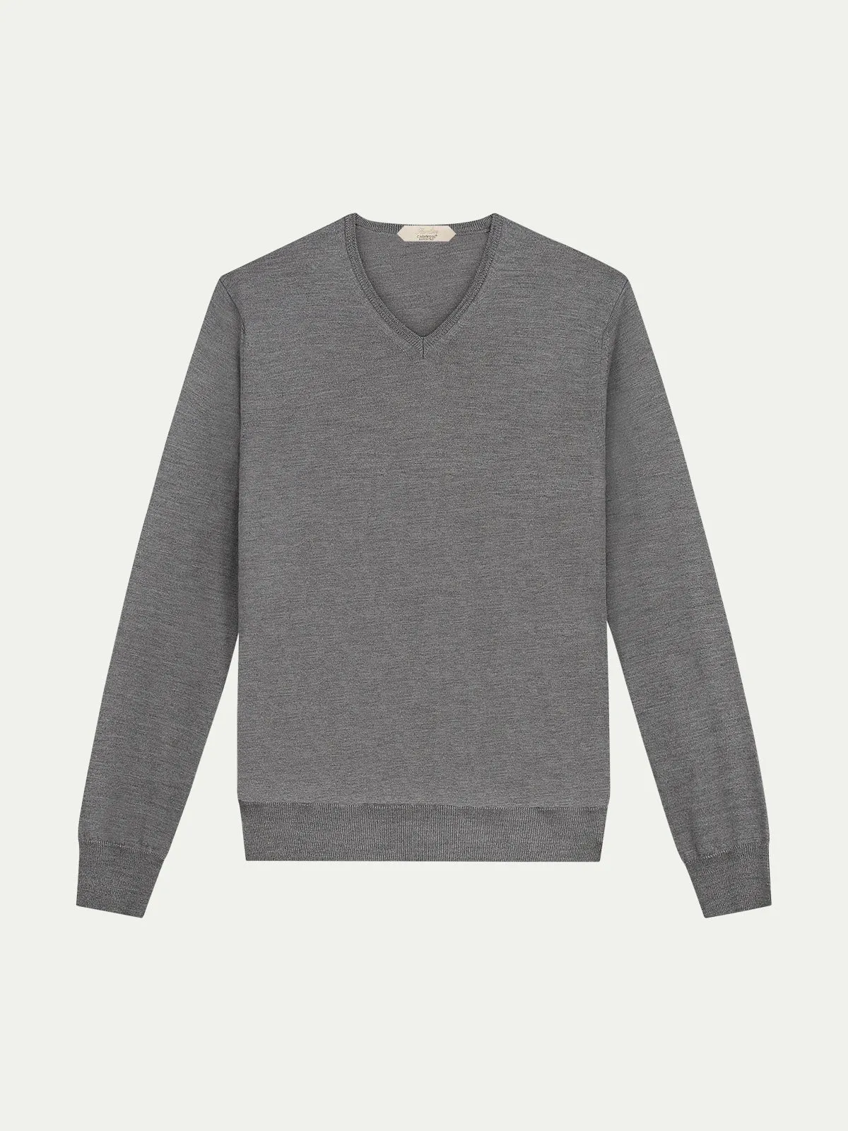 Extrafine Merino V-Neck Dark Grey