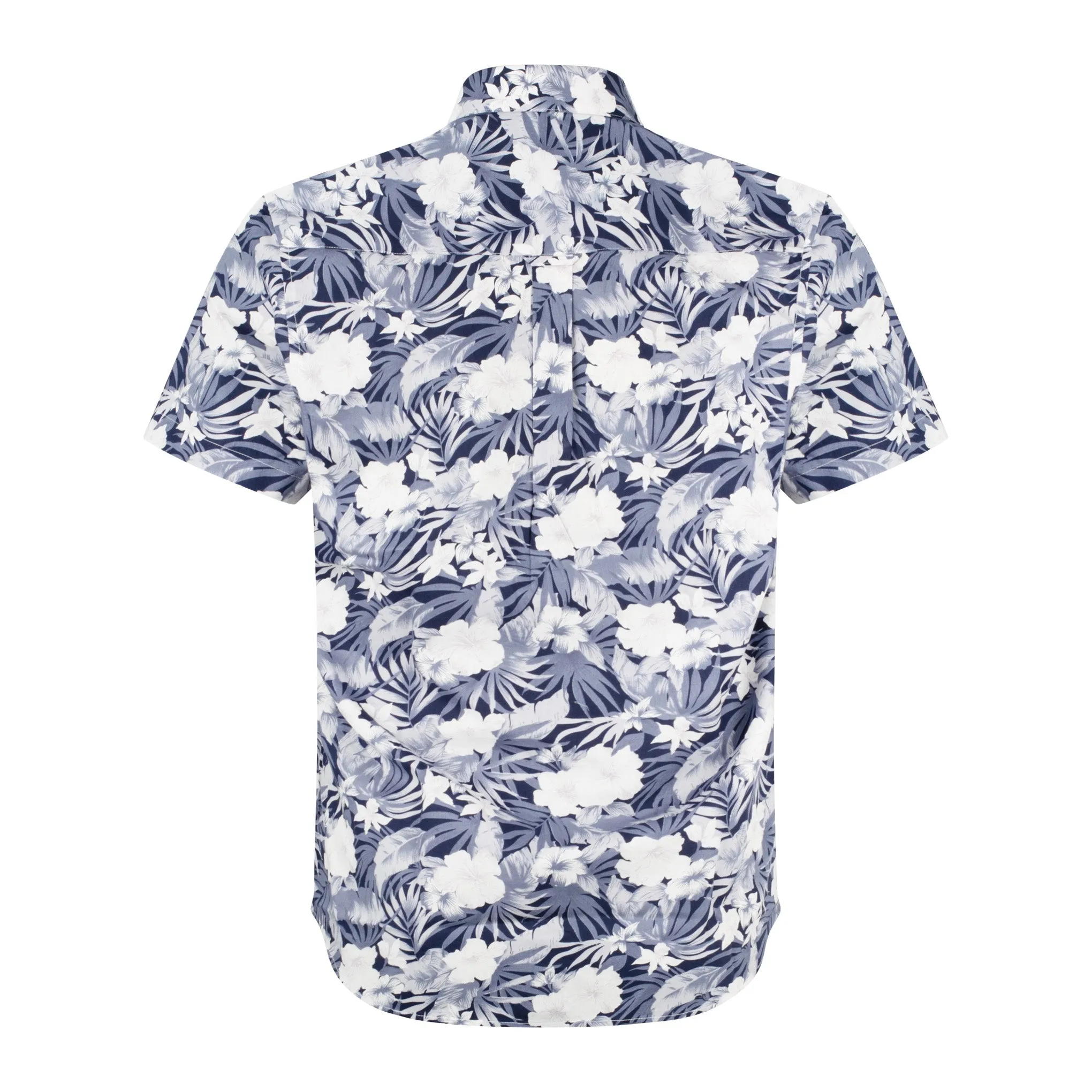 Gabicci Classic Floral Print Shirt White/Navy