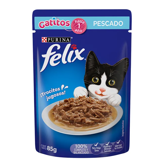 Gato Felix Comida Sabor Gatitos Pescado 85 g