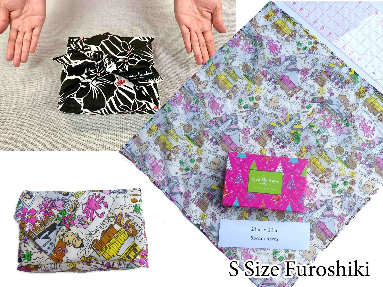 Gift Idea Wrapping Fabric Furoshiki Trial Set | Eco Wrapping Cloth Small-Large