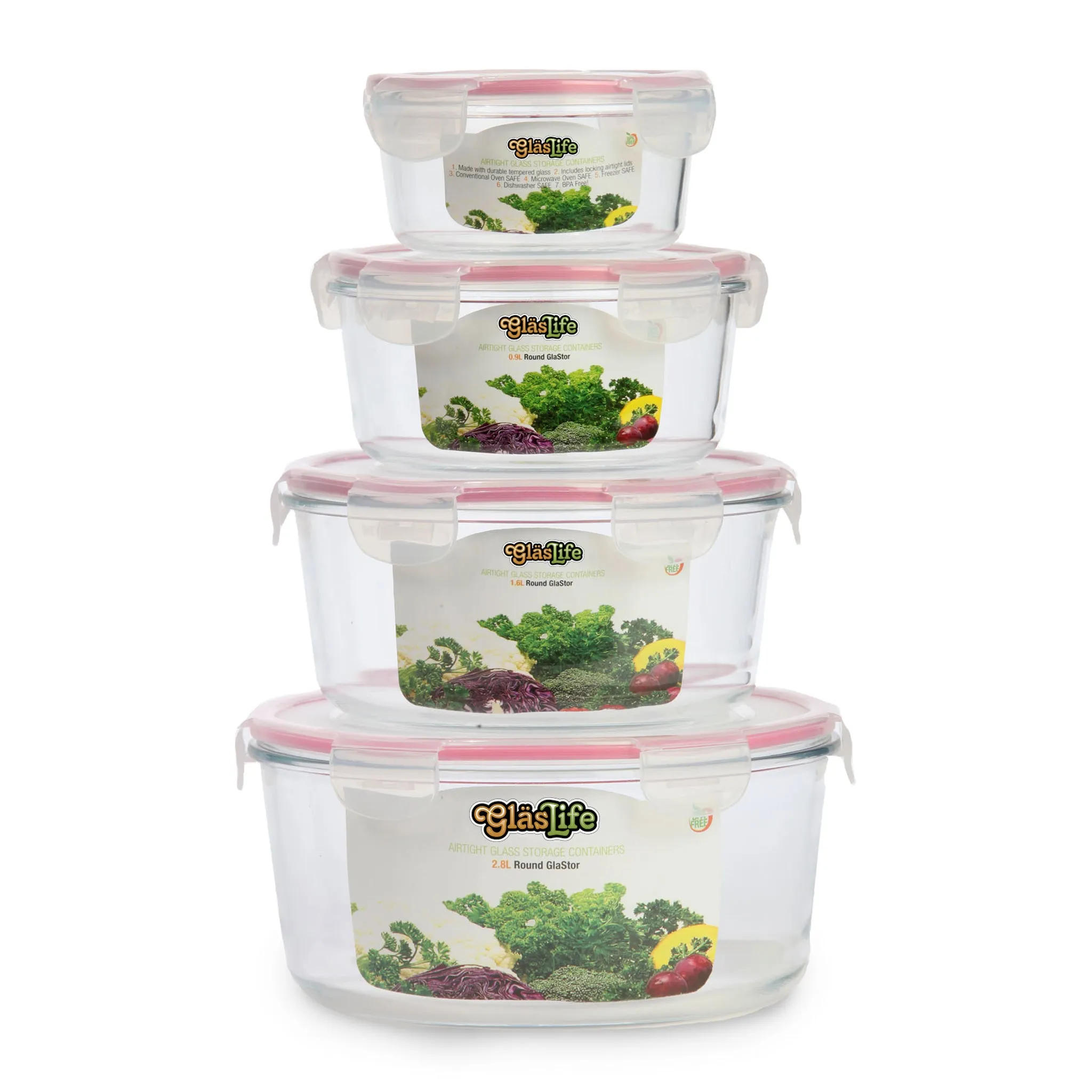 GlasLife Airtight Round Glass Storage Container