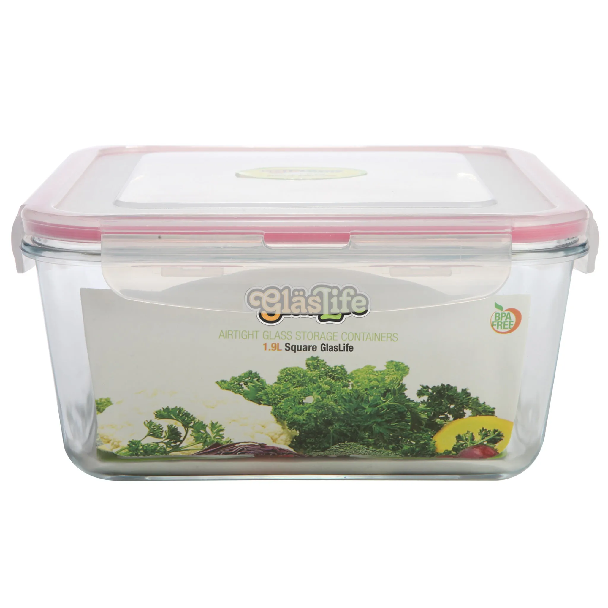 GlasLife Airtight Square Glass Containers (Set of 4)