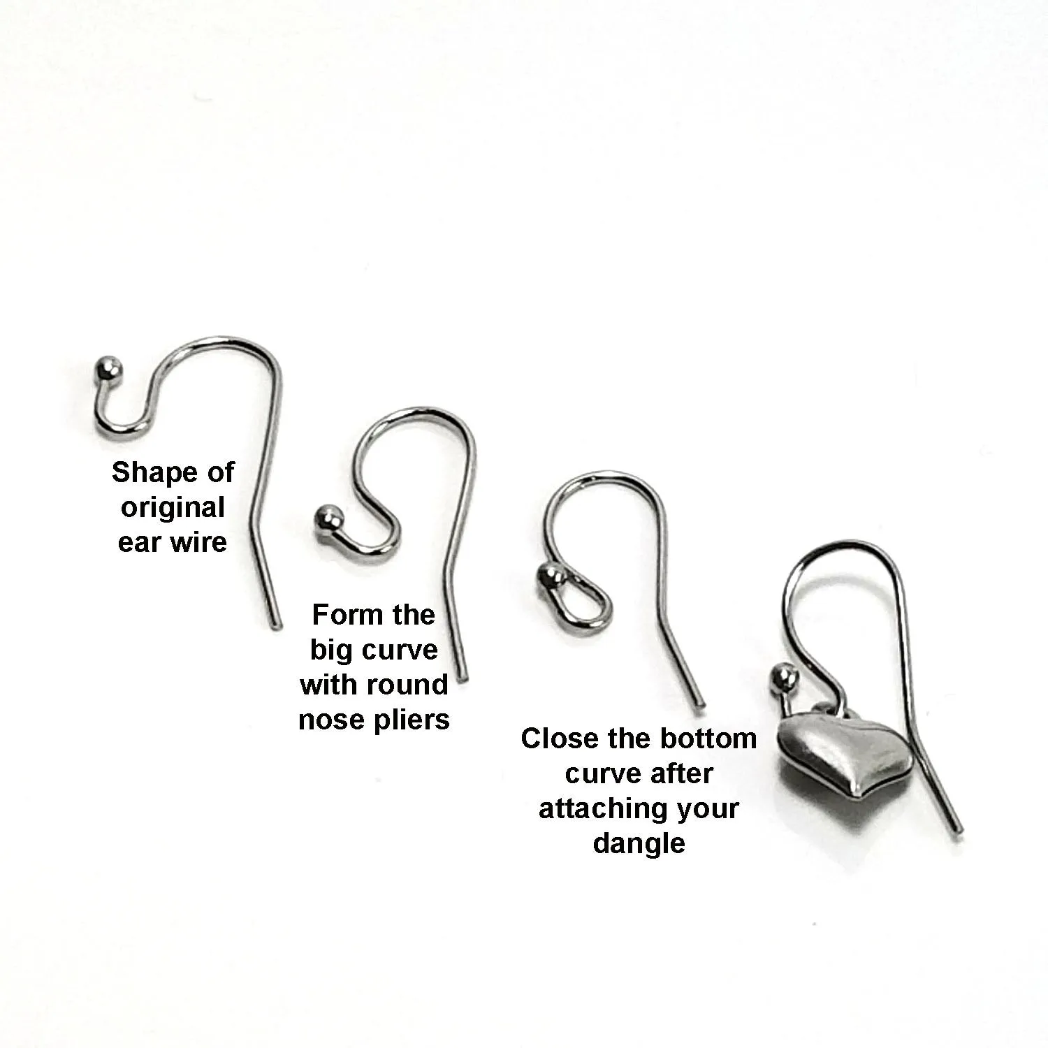 Gold Stainless Steel Ear Wire,  Earrings Hooks, Easy Attach, Easy Change Style, 50 Pieces, #1348 G