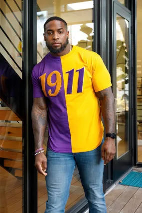 Half Purple/Gold 1911 Chenille Tee