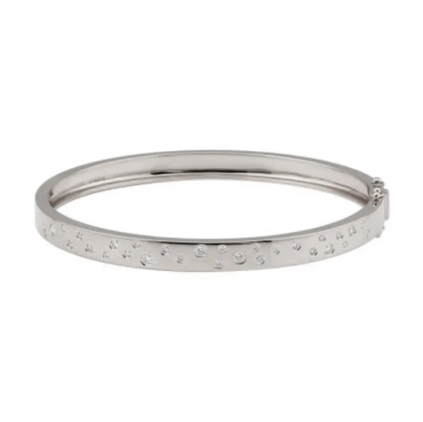 Inline Scattered Diamonds Bangle