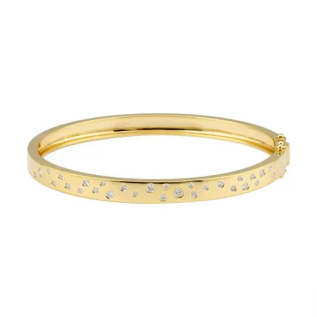 Inline Scattered Diamonds Bangle